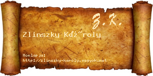 Zlinszky Károly névjegykártya