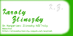 karoly zlinszky business card